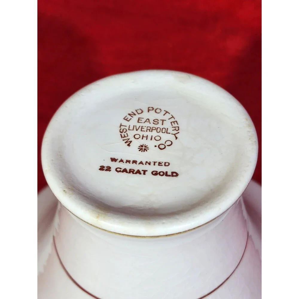 West End Pottery Co. ~ East Liverpool Ohio ~ 22 Caret Gold